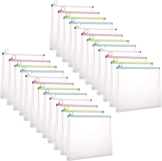 9x12 Clear Zip Plastic Envelopes File Document Paper Holder Pack of 24 (24 Pack)