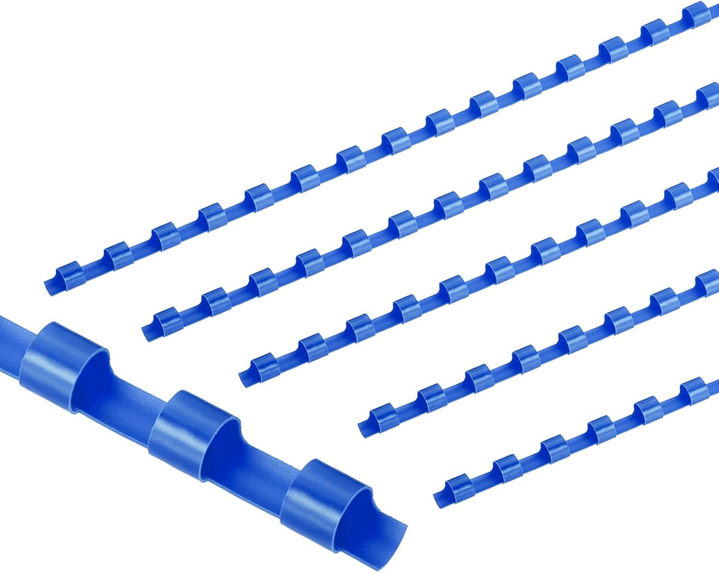 PATIKIL 6mm (1/4") Plastic Binding Combs, 50 Pcs 21 Rings Comb Binding Spines 20 Sheet Capacity Letter Size for Binding Paper Sheets, Blue