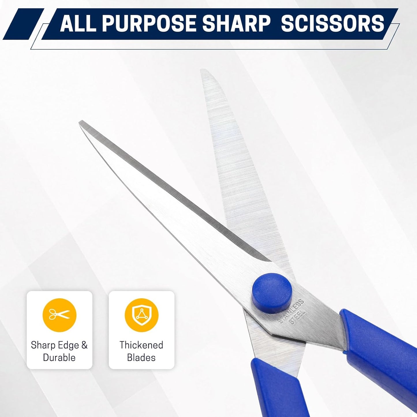Scissors Bulk Set of 32-Pack, 8" All Purpose Multipurpose Sharp Sewing Craft Fabric Scissors for Office Home High/Middle School Student Office Teacher Art Supplies, Right/Left Handed