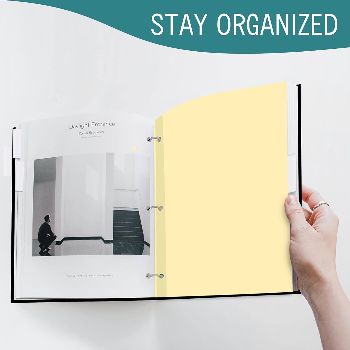 5-Tab Binder Dividers for 3 Ring Binder, Insertable Clear Big Tabs, Letter Size Paper Divider, 8.5 x 11 inch, 3 Sets (15 Dividers Total)