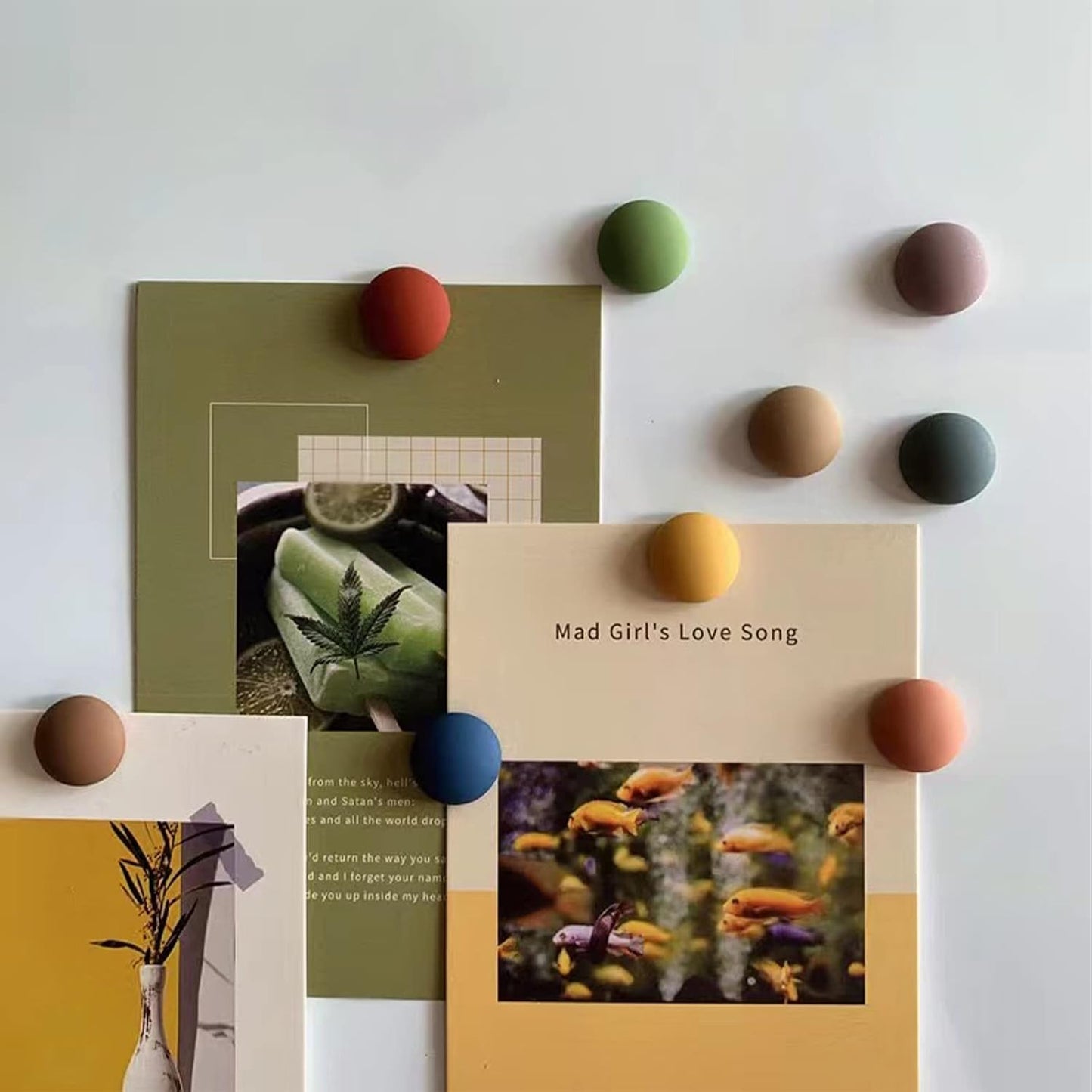 24PCS Strong Fridge Magnets, Colorful Decorative Matte Refrigerator Magnets, Cute Classroom Whiteboard Magnets, for Office Classroom Cabinets and Dishwasher