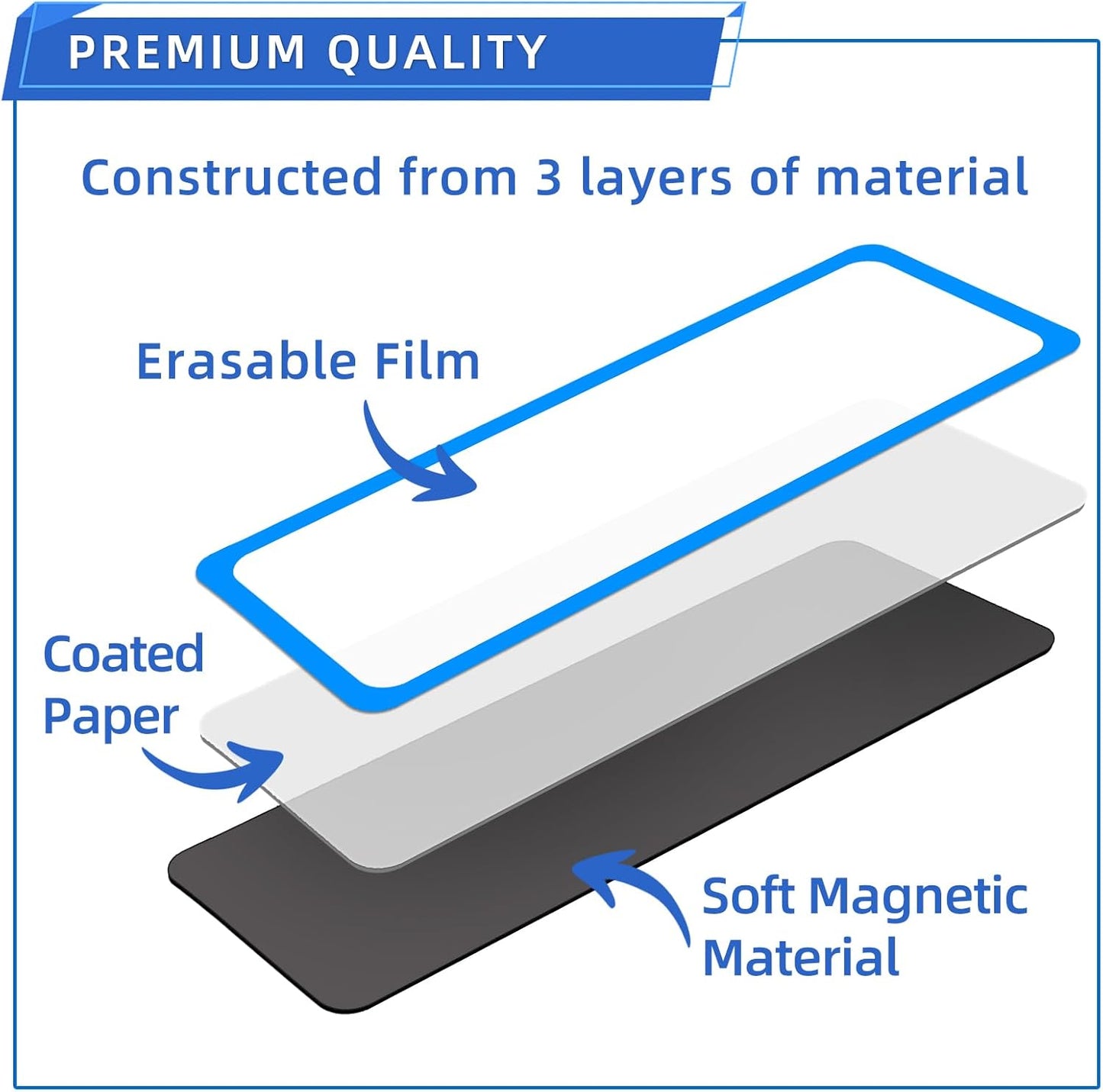 Utron 72PCS Magnetic Dry Erase Labels, 3.2"x1.2" Reusable Colorful Name Plates, Waterproof Magnetic Label Stickers for Home, Office, School, Refrigerator, Locker, White Board (9 Colors)