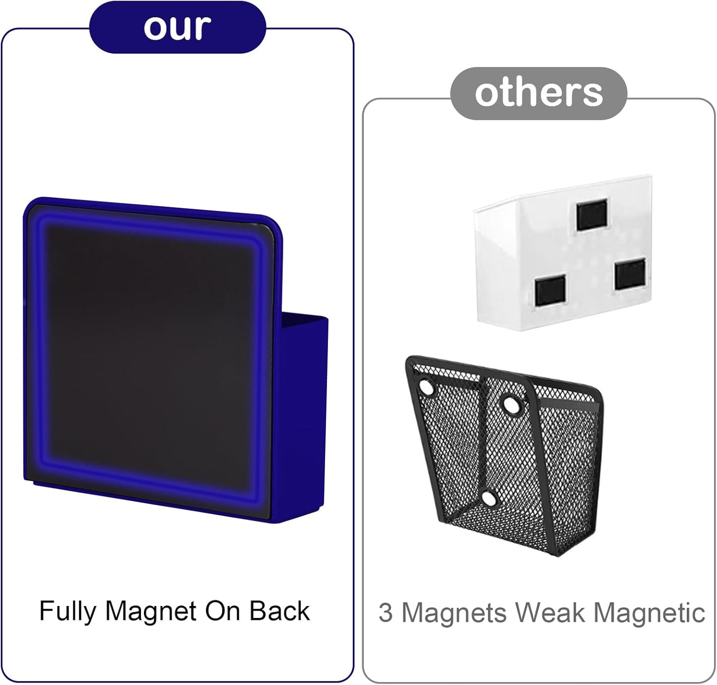 Magnetic Pen Holder,2 Pack Magnetic Dry Erase Marker Holder with Generous Compartments,Strong Magnet Storage Marker Pen Pencil Organizer for Refrigerator,Whiteboard,Locker Accessories
