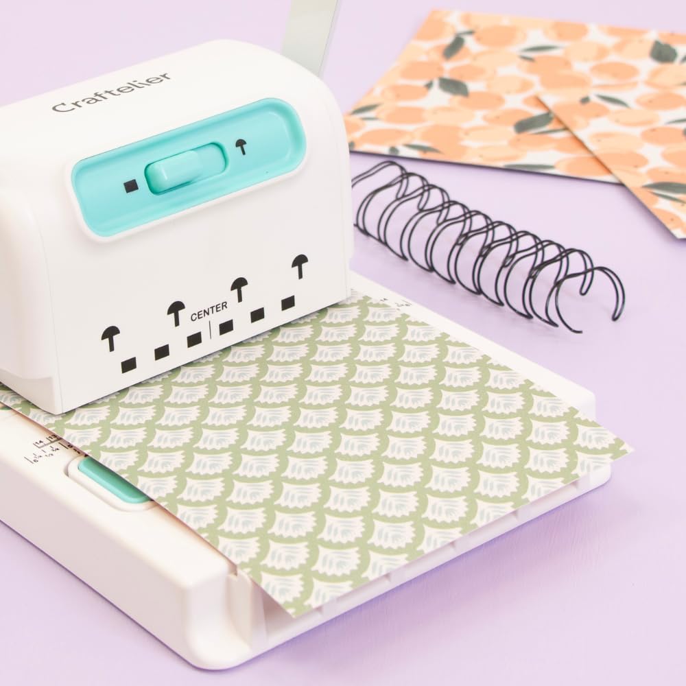 Craftelier - Spiral Binding Machine | Binder Machine for Book Binding | Compatible with 2:1 Spiral Coils and Classic Rings up to 1" | Compact Coil & Wire Book Binder Tool for Paper, Notebooks