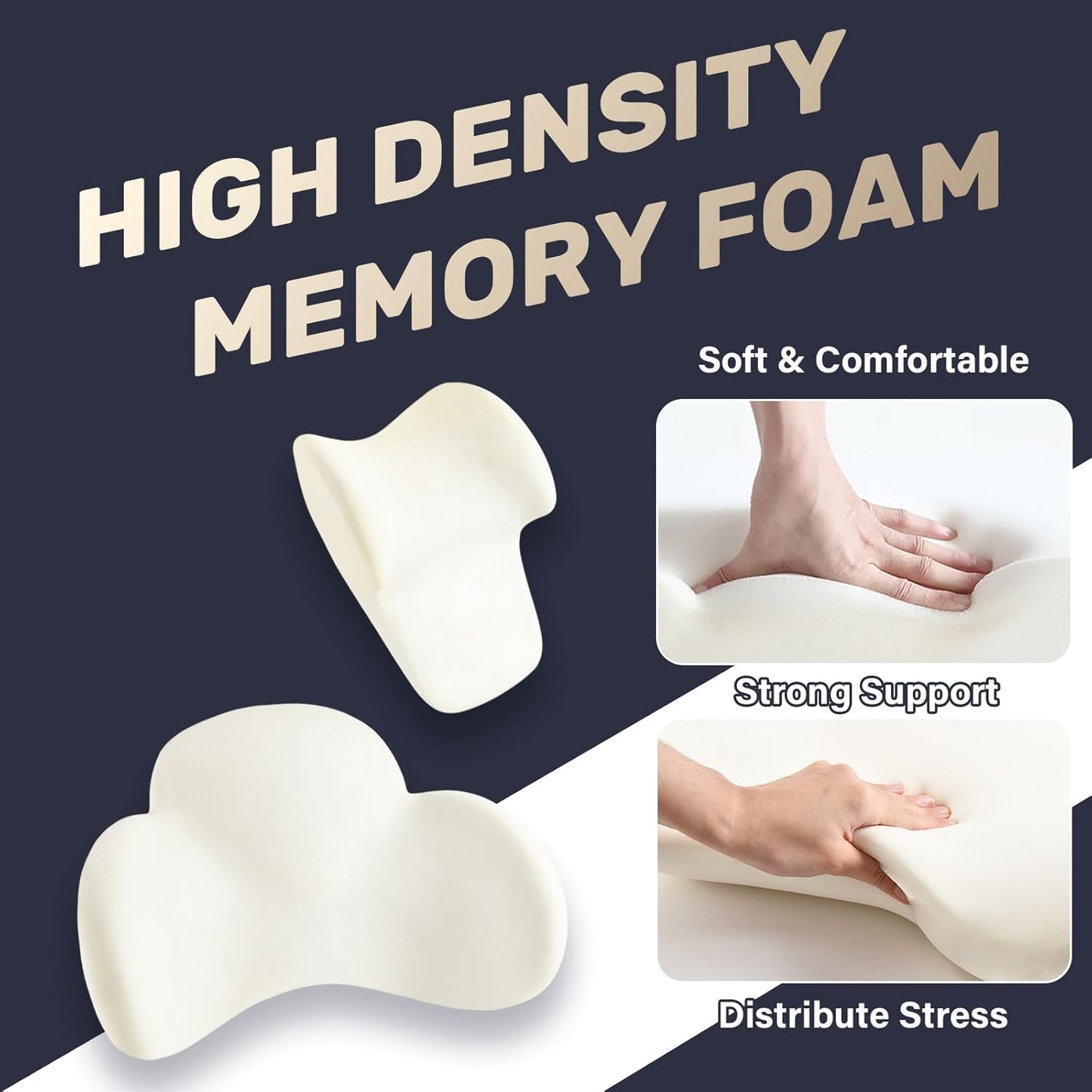 Coverado Lumbar Support and Car Neck Pillow, Ergonomic Memory Foam Desk Chair Cushion and Headrest Pillow for Car Office Chair, Sciatica & Neck & Tailbone Cushion-Pink