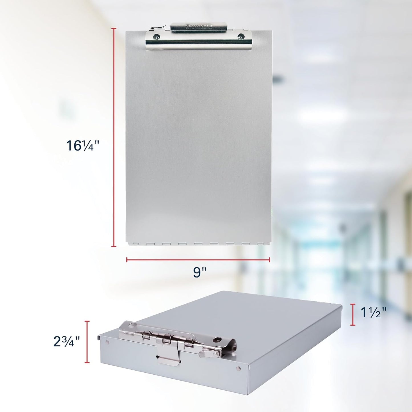 Saunders Recycled Aluminum Redi-Rite Storage Clipboard, Legal Size, 8.5 x 14-Inches (11019), Silver