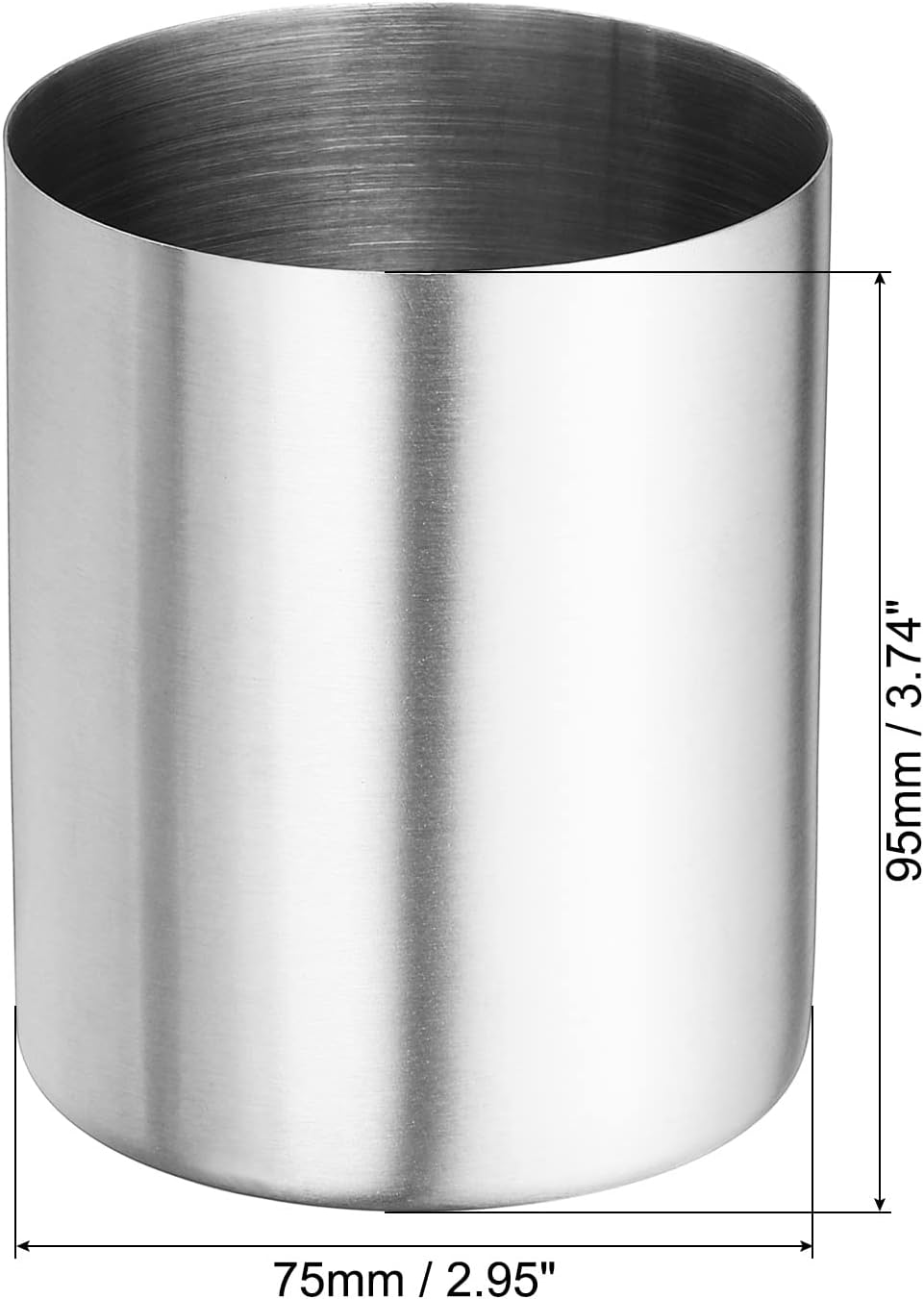 PATIKIL Pencil Holder, 3 Pack Pen Holder for Desk Stainless Steel Pencil Holders Cup Organizer Makeup Brush Holder for Desk Accessories, Silver