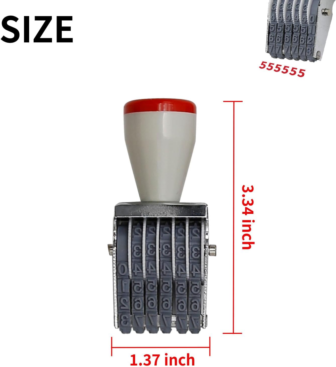 6 Digit Number Roller Stamps: Changeable Digital Stamp & Number Symbol Rolling Wheel Automatic Numbering Stamp in Metal
