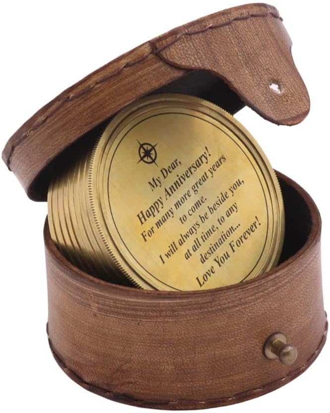 to My Husband I Love You, Brass Compass Engraved Gifts for Men, Bronze for Men, Romantic Gifts for Him/Her, Keepsake Gifts for Husband, 5th/25th 50th Wedding Ideas