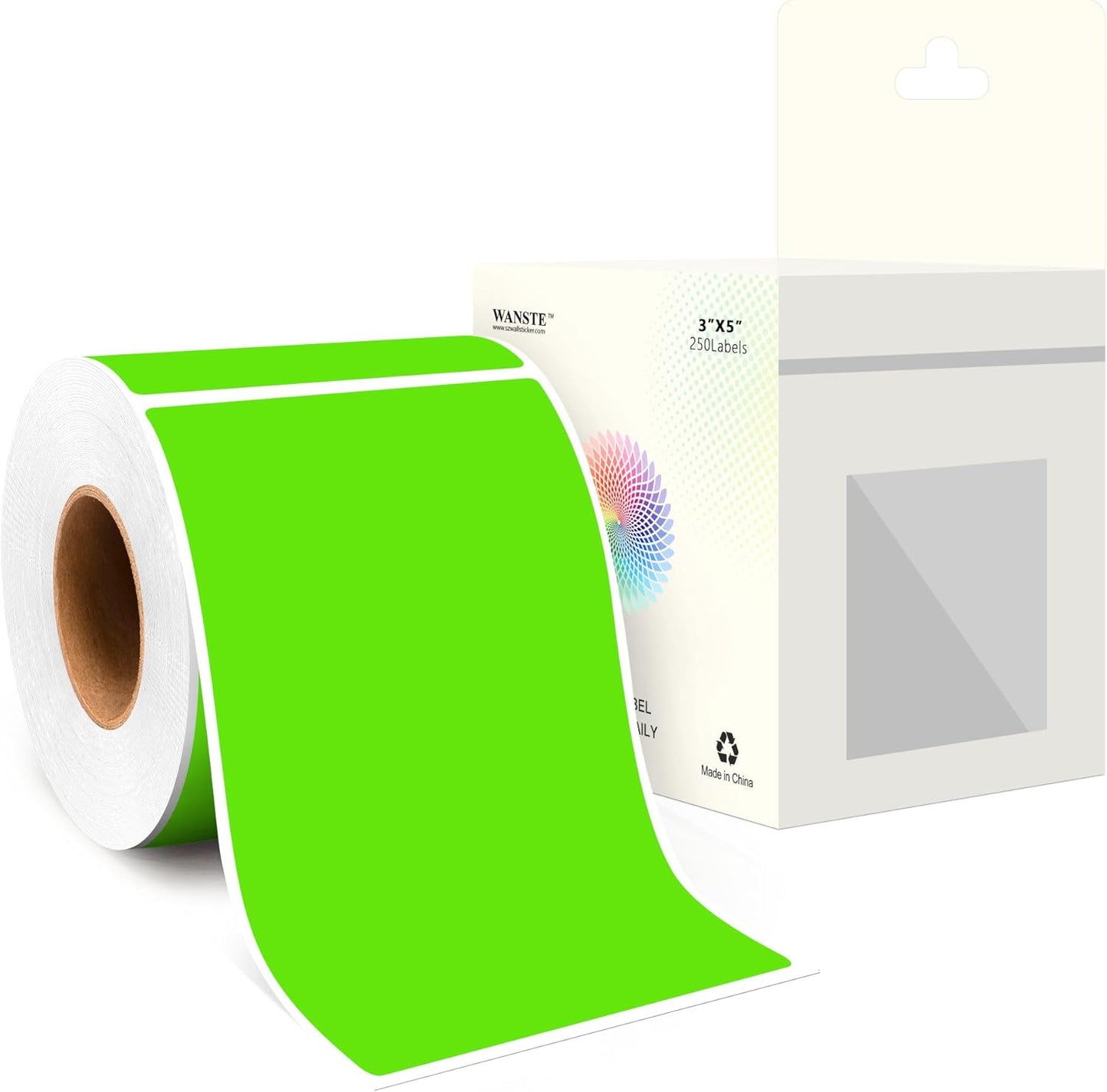 3 x 5 Inch 250Pcs Rectangle Color Coding Stickers,Strong Adhesion Easy to Write Label for Moving,Box Organization,Inventory,Business,Light Green