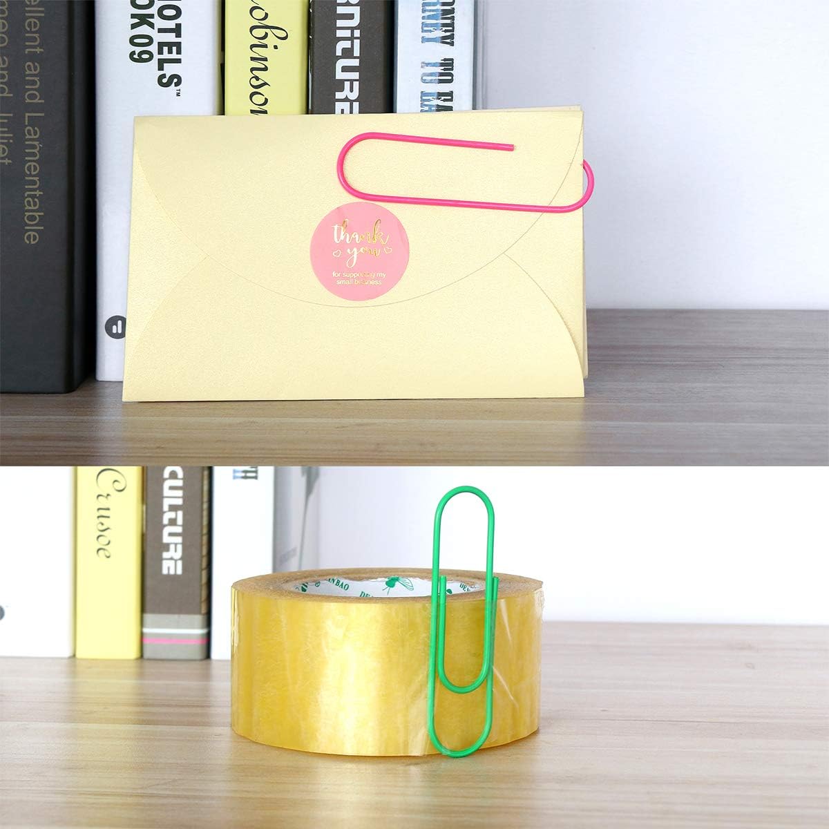 Coideal Super Large Paperclips Colored, 30 Pack 4 Inch Jumbo XL Mega Paper Clips Holder Vinyl Coated Assorted Color for Office (10 cm)