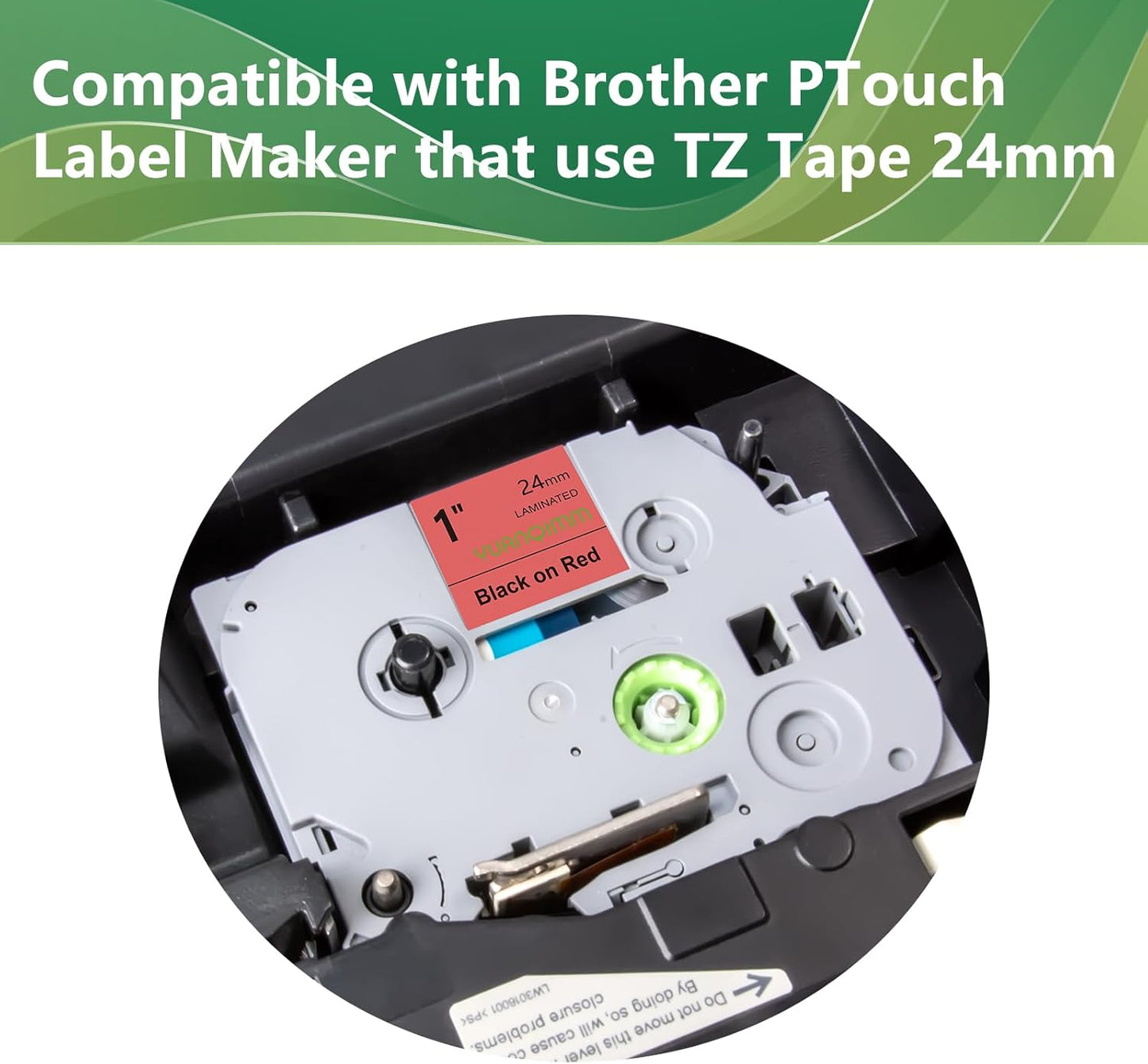 TZe-451 24mm TZe Red Tape Compatible with Brother PTouch TZ TZ-451 TZe451 TZ451 24mm 1 inch Laminated Black on Red Label Maker Tape for PT-E500 PT-D600 PT-P750W PT-P900W Printer, 3-Pack