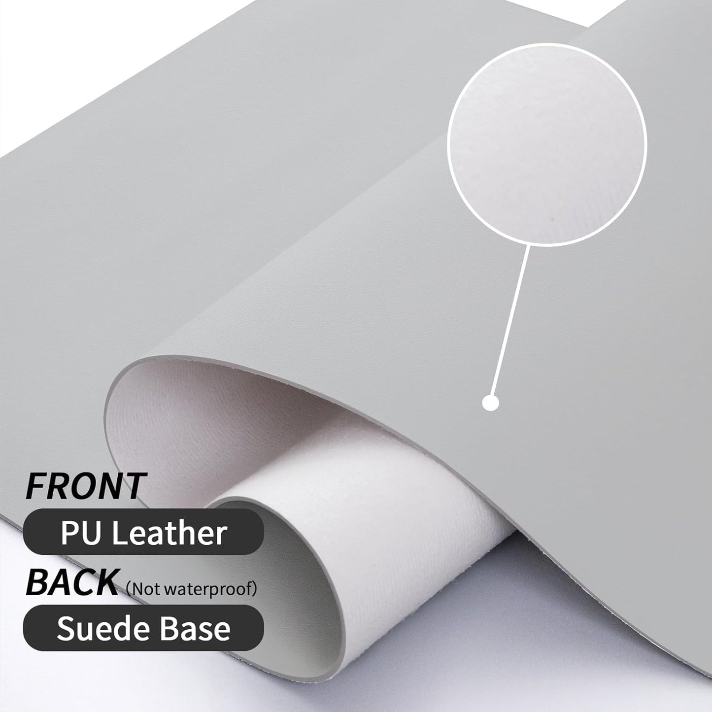 Bloss Large Desk Pad, 47.2" x 24" Desk Mat, Desk Pads on Top of Desks, Computer Mat Non-Slip, Desk Blotter Waterproof, Easy to Clean - Light Grey