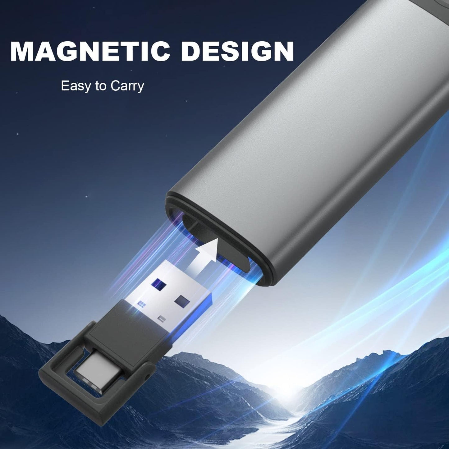 Rechargeable Presentation Clicker for Laptop PowerPoint, USB-A USB-C Presentation Pointer, Wireless Presenter Remote Power Point Clicker for Computer/Mac/PPT/Google Slide Advancer