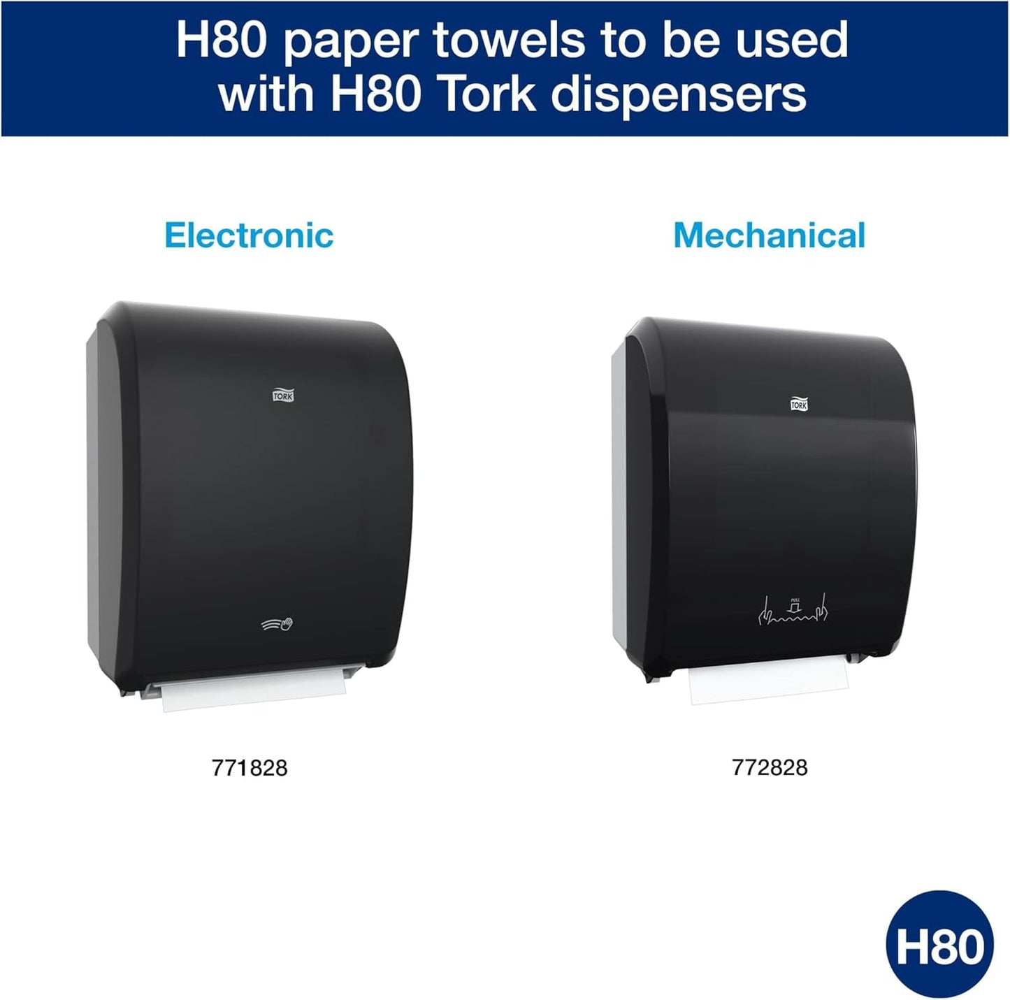 Tork Paper Hand Towel Roll White H80, Universal, 100% Recycled Fiber, 6 Rolls x 800 ft, 8031900