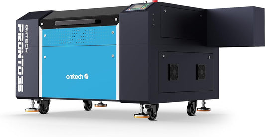 OMTech Pronto 100W CO2 Laser Engraver with Water Chiller&LightBurn, 28"x20" Laser Engraving Machine with Autofocus 2 Way Pass-Throughs Built-in Air Assist, Laser Cutter for Wood Glass Acrylic More