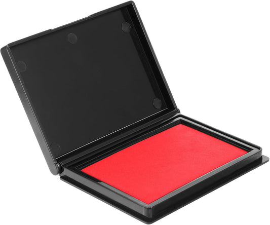 Red Ink Pad for Stamping, Finger Print Ink Pads for Rubber Stamps, Large Red Ink Stamp Pad, Thumbprint Ink Pad for Home Office Security Notary Supplies(4.72 x 3.66 Inches)