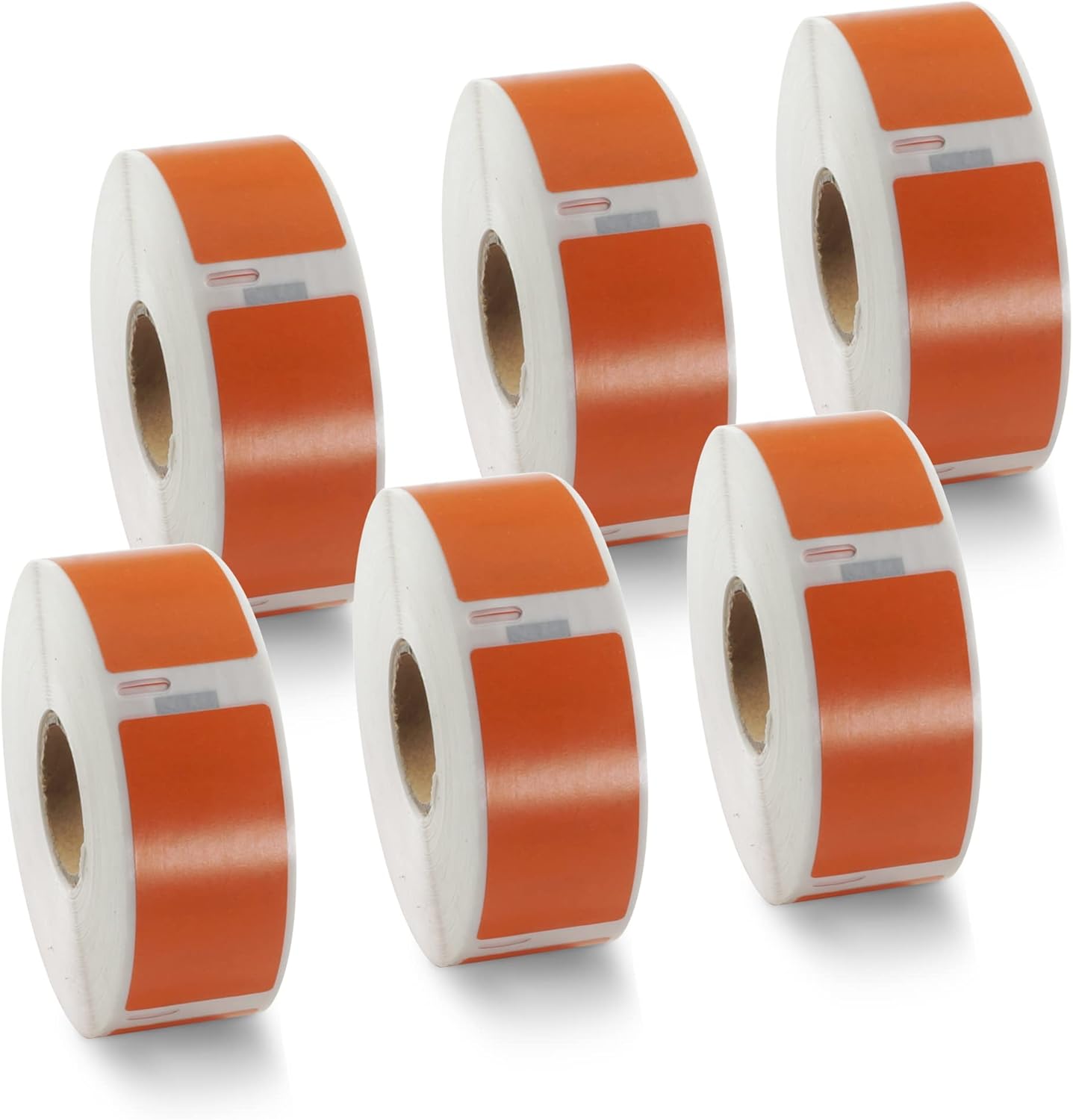 BETCKEY Colored Labels Compatible with Dymo 30336 (1" x 2-1/8") Return Address Labels, Compatible for Dymo LabelWriter Thermal 450, 4XL & Zebra Desktop Printers [6 Rolls, 3000 Labels, Orange]