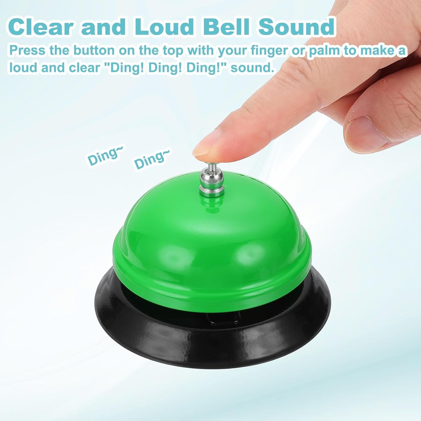 uxcell Desk Service Call Bell, 3.35 Inch Metal Dinner Service Bell Ring for Hotel Restaurant Reception Area and Wedding Party Events, Green