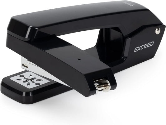 Deli Swing-Arm Swivel Stapler, 25 Sheet Capacity, 360 Degree Rotate Desktop Staplers for Booklet or Book Binding, Black
