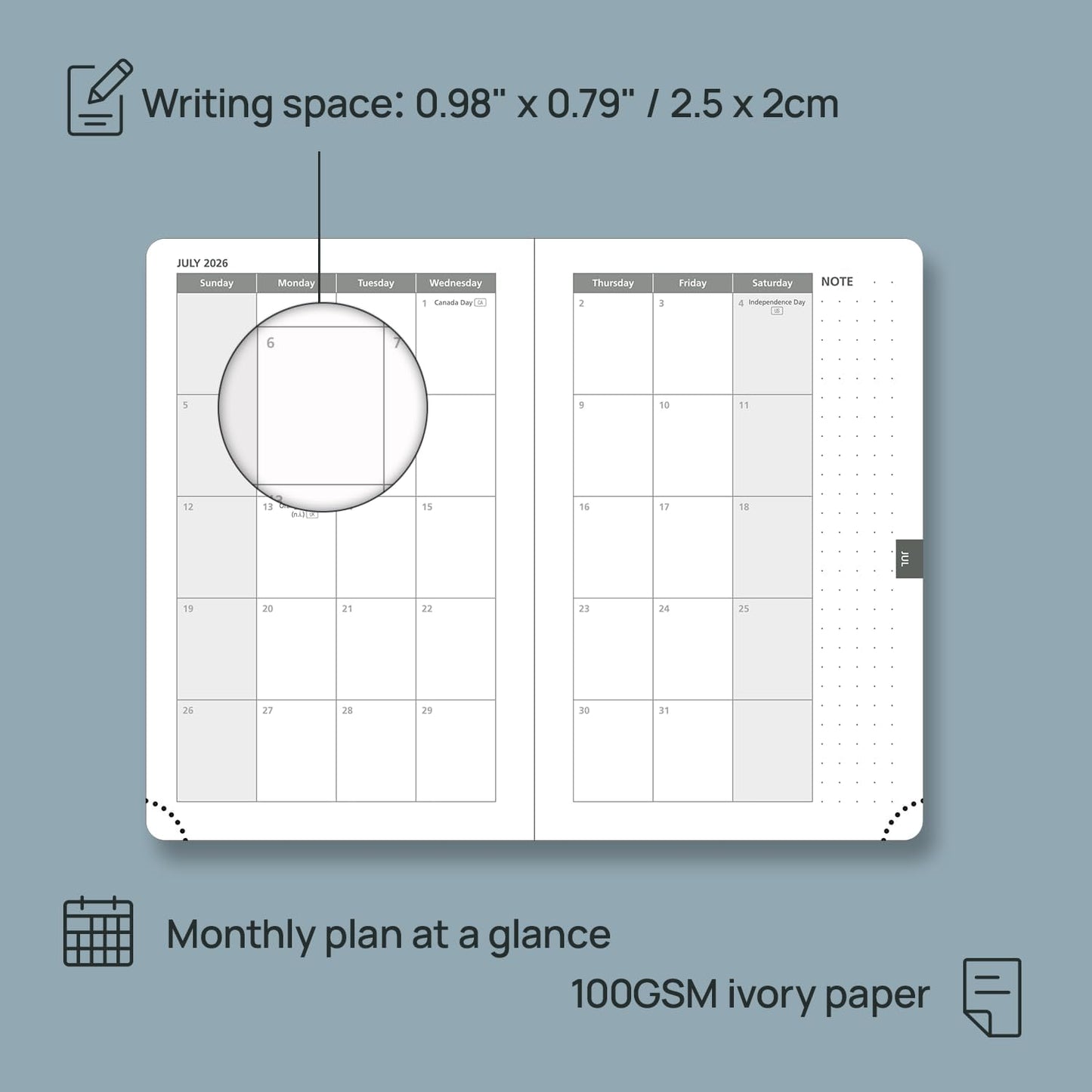 POPRUN Pocket Calendar 2026 (Small Size- 4'' x 6.25") Weekly and Monthly for Purse - Planner 2026 (Jan. 2026 - Dec. 2026) with Vegan Leather Soft Cover,Pen Holder and More - Pacific Green