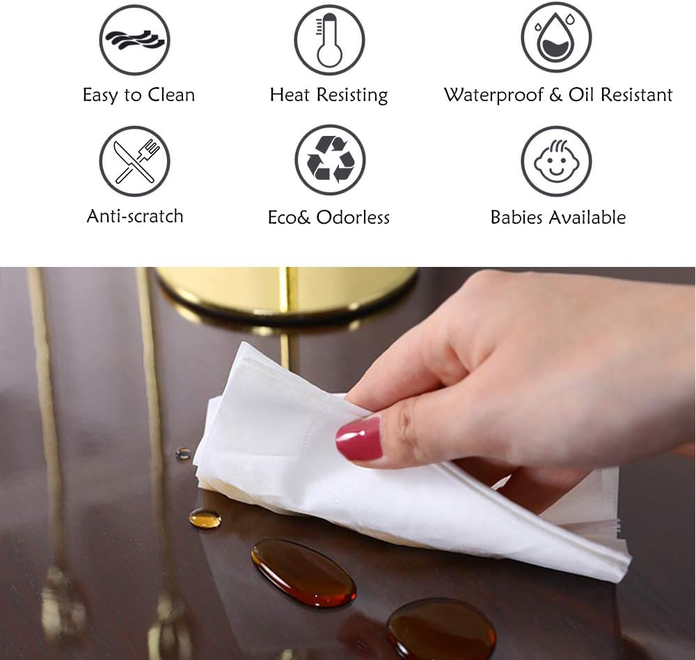 Waterproof Table Cover for Dining Table or Office Desk Coffe Table 42 x 54 Inch Clear Table Cloth Protector 1.5 mm Thick PVC Plastic Desk Protector Clear Desk Mat Pad Easy to Clean and Heavy Duty