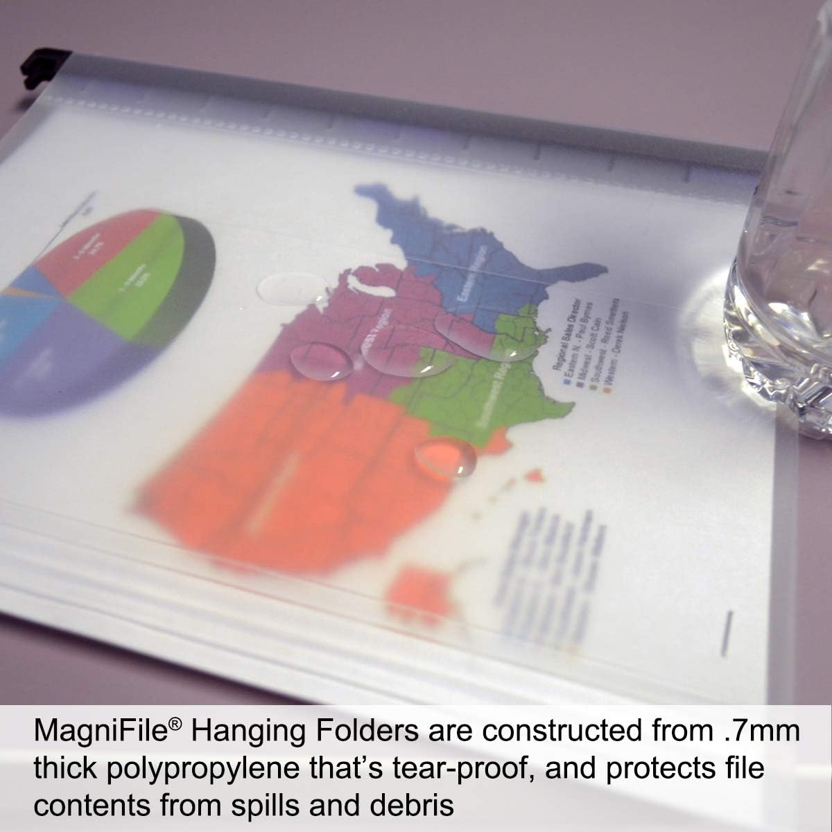 Ultimate Office MagniFile Hanging File Folders V- Bottom Letter Size with 11 inch Magnified Indexes That Double The Size of Your File Titles to Find Files Fast. (Set of 5 Frost)