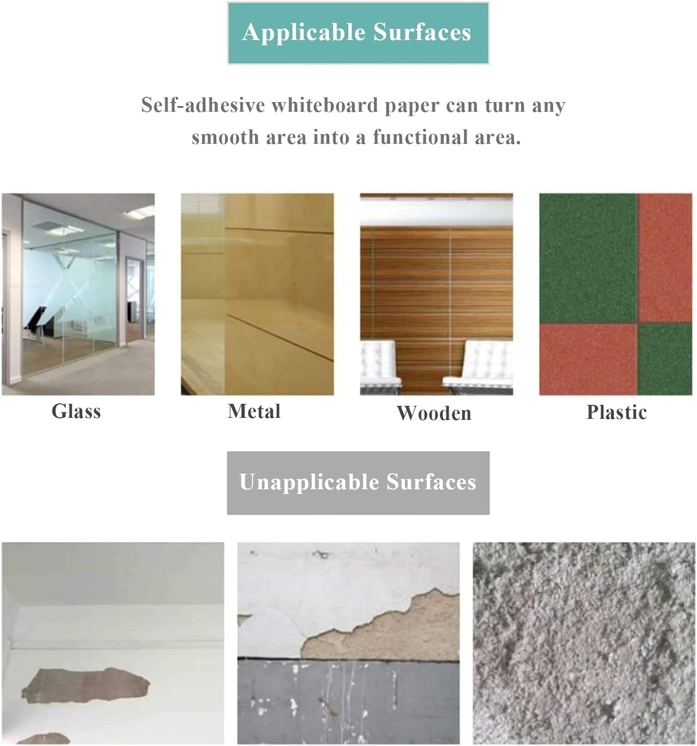 White Board Adhesive Contact Paper, 17.8" x 24" Stick on Magnetic Whiteboard Roll, Dry Erase Board for Wall, Easy to Write and Clean Magnetic Board for Kids, Office, Home, with Marker, Eraser