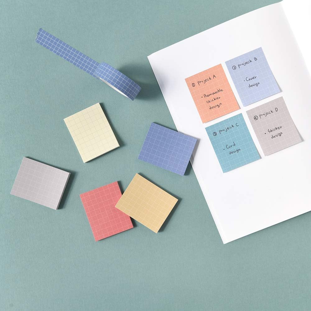 Monolike Color Palette Sticky Grid 300 A Set 4p - Self-Adhesive Memo Pad 30 Sheets