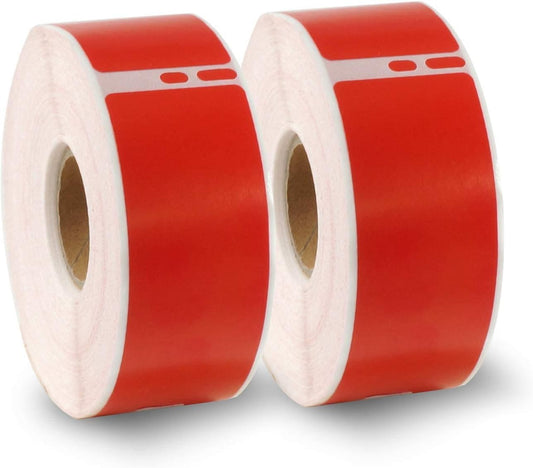 BETCKEY - Compatible DYMO 30252 (1-1/8" x 3-1/2") Address & Barcode Replacement Labels - Compatible with Rollo, DYMO Labelwriter 450, 4XL & Zebra Desktop Printers[2 Rolls/700 Labels, Red]