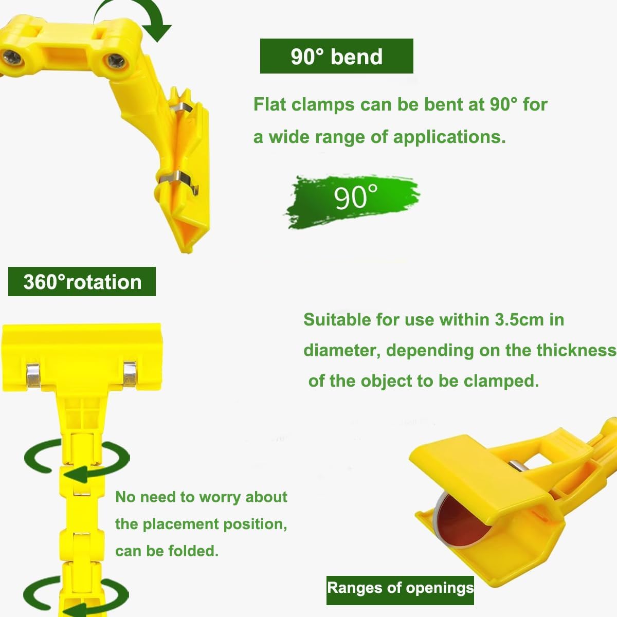 3pcs Sign Clips Clip Holder Sign Holder Clip Paper Holder for Table Top Clip On Sign for Paper Holder Computer Monitor Handy Artist Supplies Holder(Yellow)