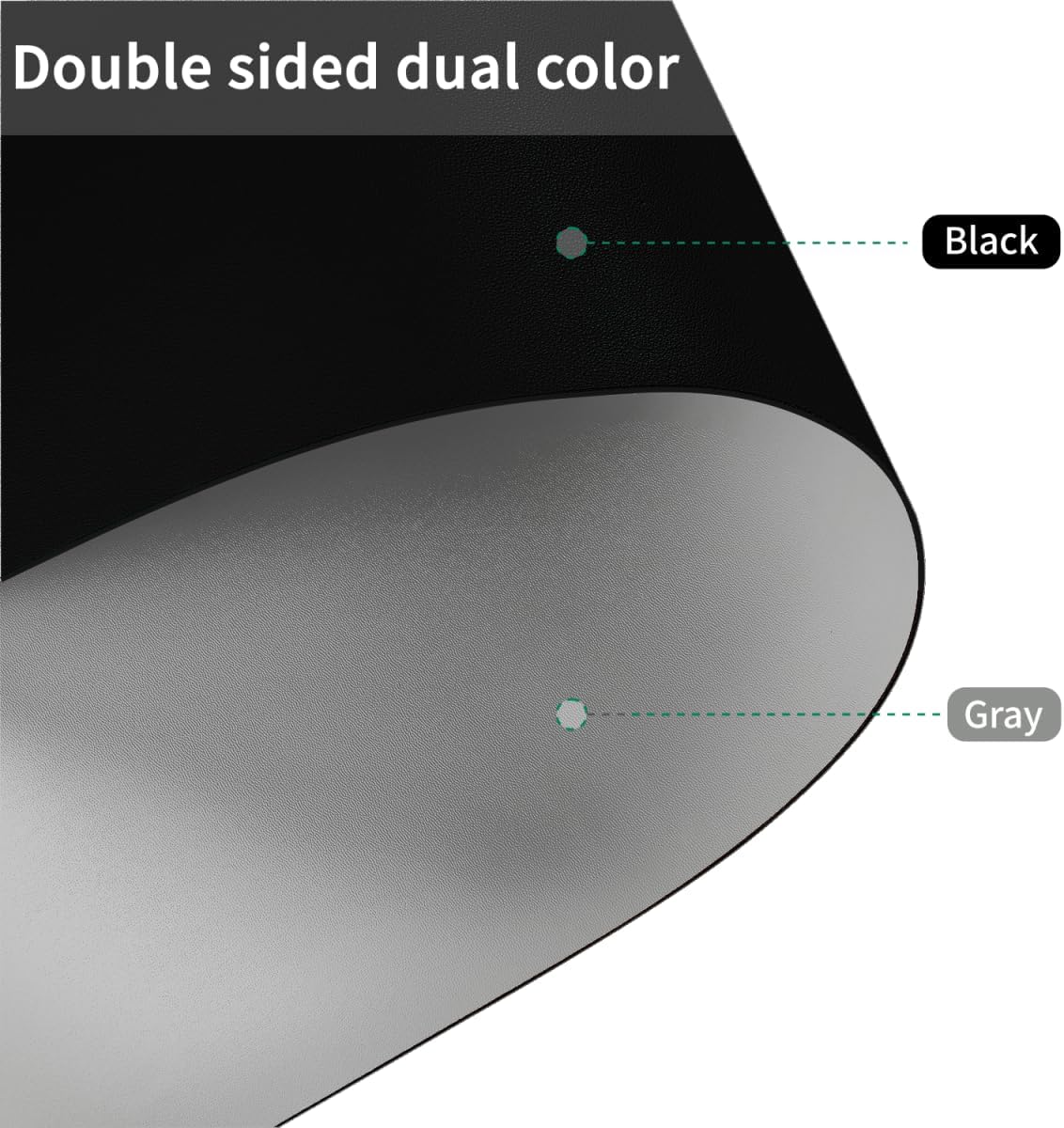 Table Cover Rectangle for Dining Room Table - Can Be Used On Both Sides Waterproof and Easy to Clean Good Flatness Used for Dining Table(Black+Gray 44x96)