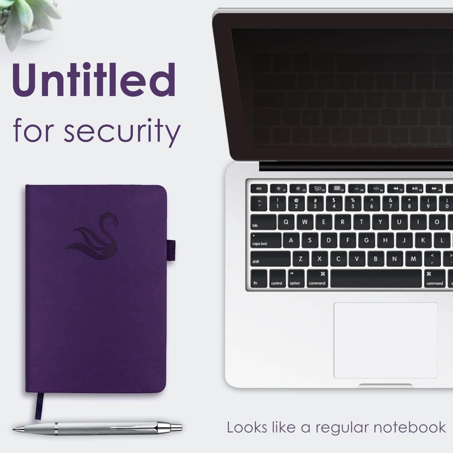 Elegant Password Book with Alphabetical Tabs - Hardcover Password Book for Internet Website Address Login - 5.2" x 7.6" Password Keeper and Organizer w/Notes Section & Back Pocket (Purple)