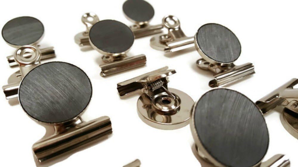 Mini Silver Refrigerator Magnet Hook Clips for Holding Photographs, Holding Business Cards, Office Organizing, Memo Note Clips, by Dondor (8)