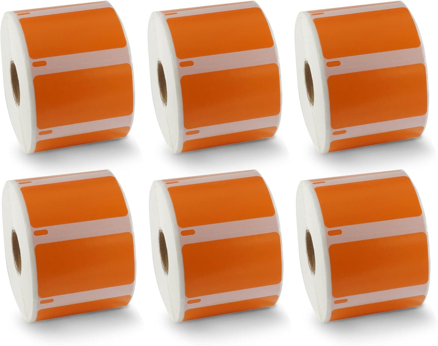 BETCKEY - Compatible DYMO 30334 (2-1/4" x 1-1/4") Medium Multipurpose Barcode/FNSKU Labels - Compatible with Rollo, DYMO Labelwriter 450, 4XL & Zebra Desktop Printers[6 Rolls, 6000 Labels, Orange]