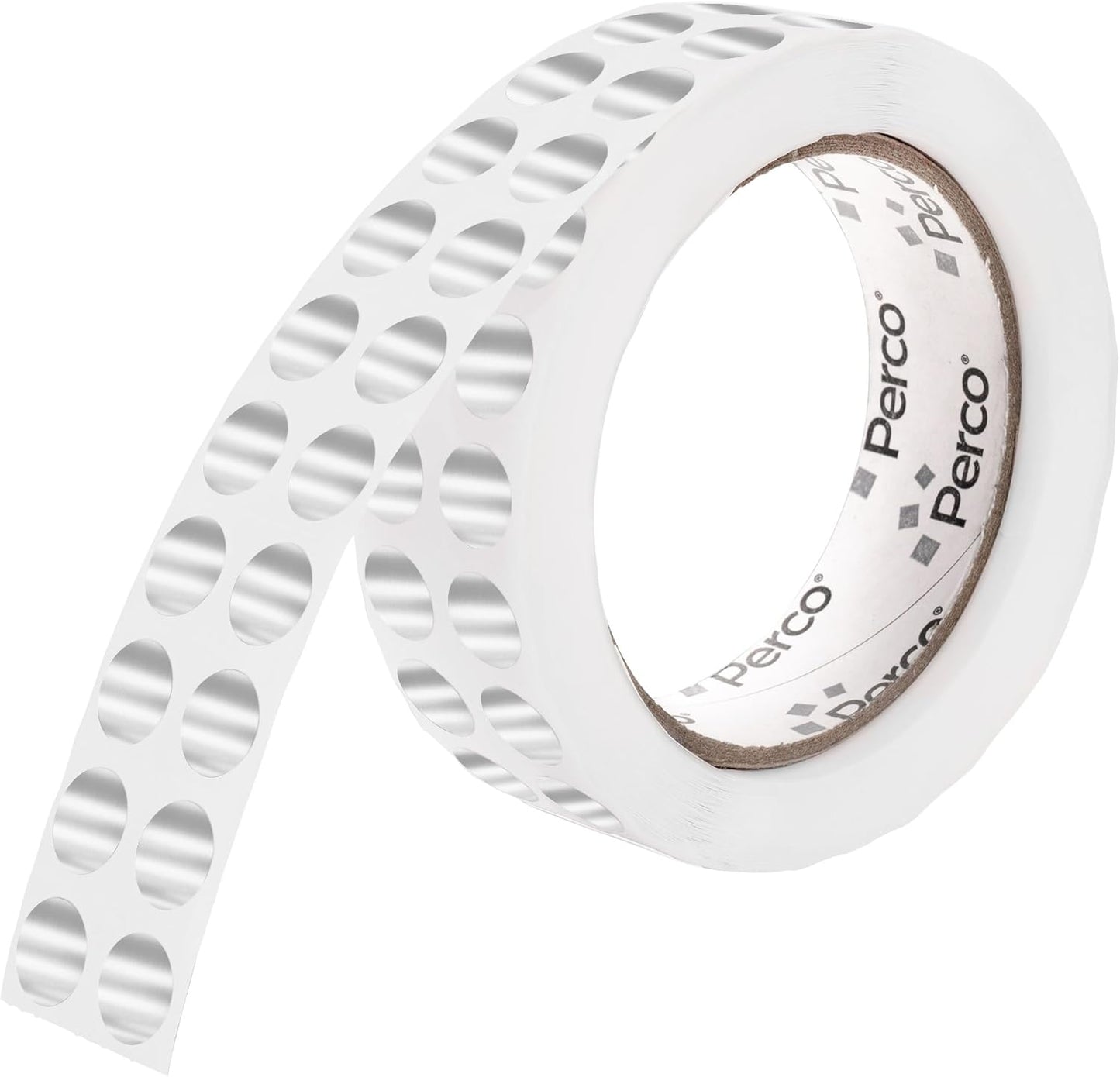 Perco Silver 1/2-Inch Round Circle Dot Sticker Labels with Permanent Adhesive for Wedding Invitations - 3,000 Labels per Roll - Vibrant Colors, Strong Adhesion - Made in USA