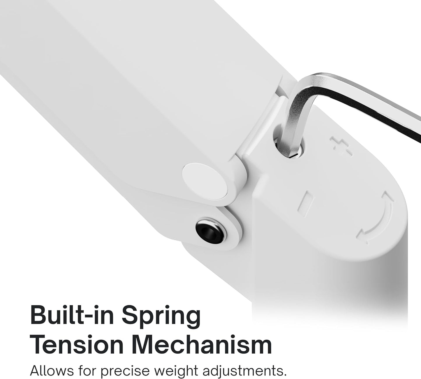 Pixio PS1S Wave White Single Monitor Arm Stand Desk Mount - Fits up to 32 inches Monitors and up to 19.8lbs. VESA Compatibility and Integrated Cable Management