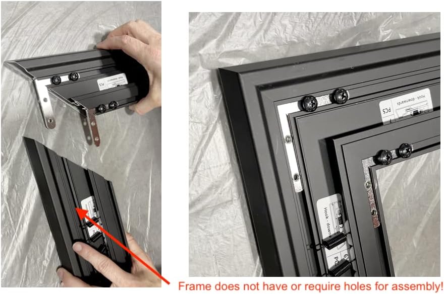 Silver Ticket Products S7 Series 6 Piece Thin Bezel Home Theater Fixed Frame 4K/8K Ultra HD, HDTV, HDR & Active 3D Projection Screen, 16:9 Format, 92" Diagonal, Grey Material S7-16992-G