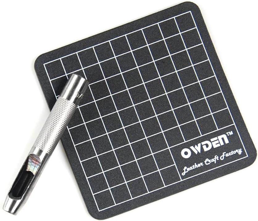 9 Pieces Hollow Punch Set (1/8"-1/2") with A Free Cutting MAT, Leather Hole Punch Set