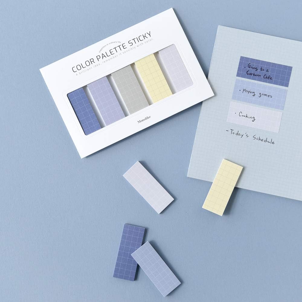Monolike Color Palette Sticky Grid 500 A Set 4p - Self-Adhesive Memo Pad 30 Sheets