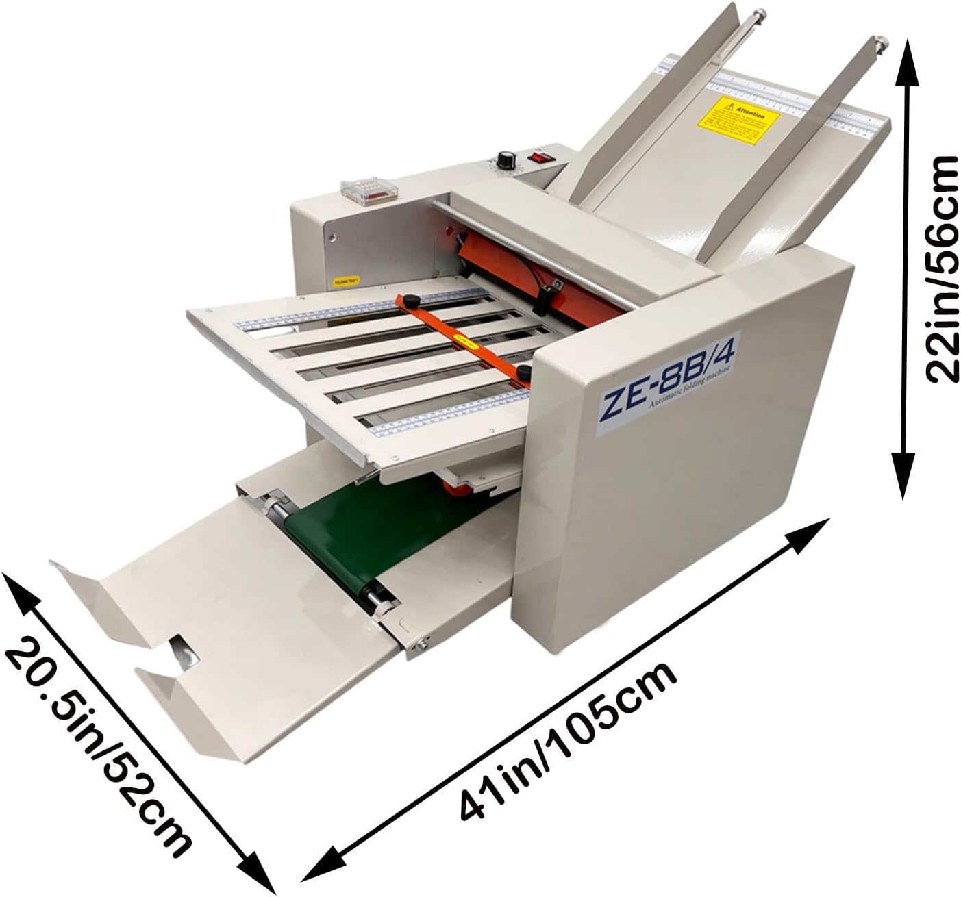 Automatic Paper Folding Machine Digital Electric Document Folder Electronic Counter with 4 Folding Plates 262ft/min Z-Fold, Half-fold, Letter Fold for Manuals Document