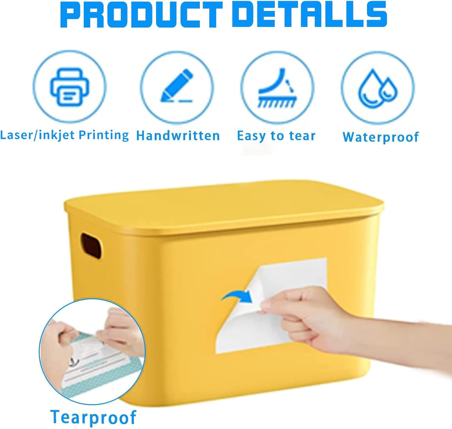 2×4 Inch Removable Blank Freezer Labels,Water/Oil/Tear Resistant/Ink Won't Smudge No Residue (105pcs,1 Bag)