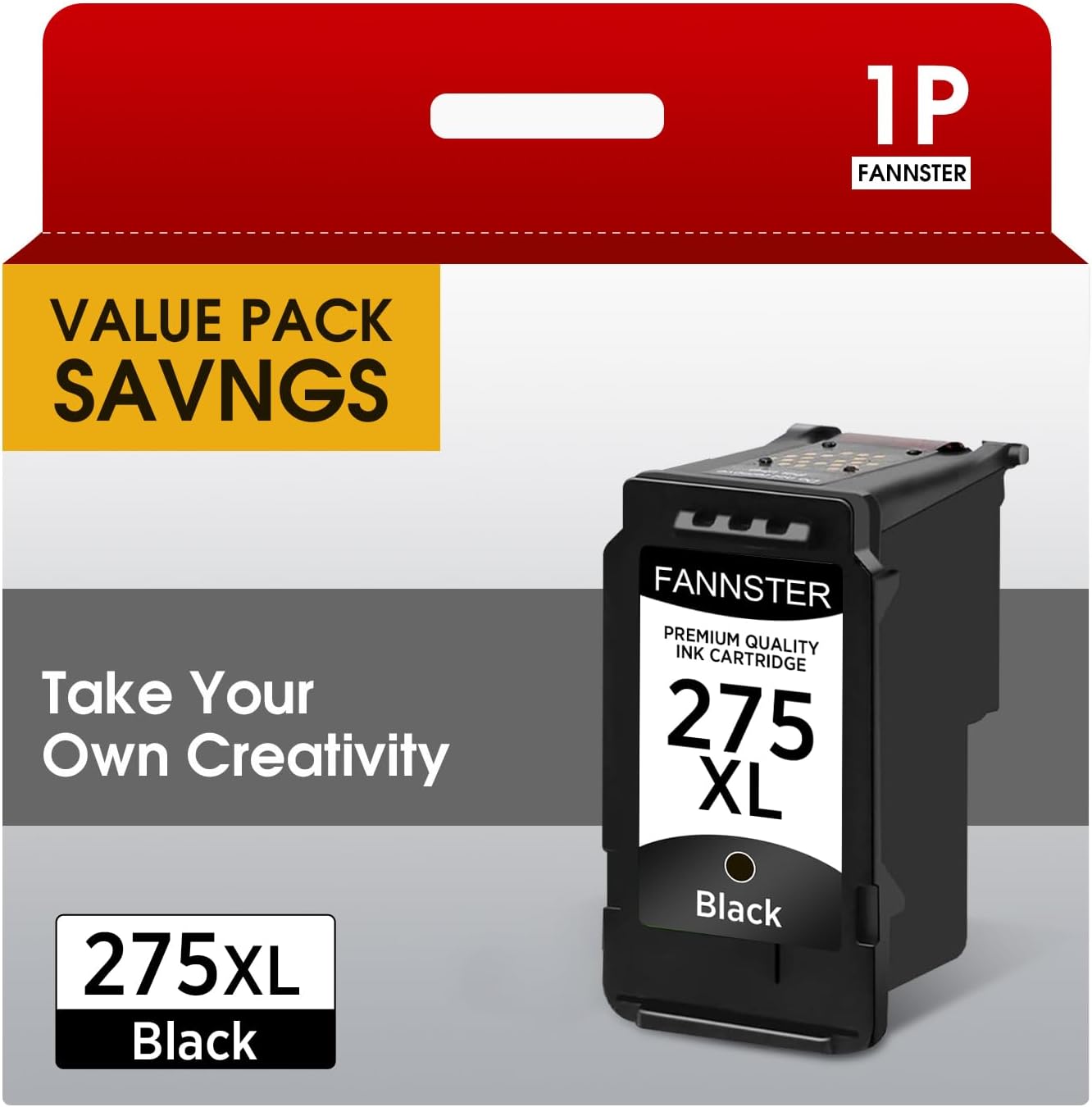 275XL Black Remanufactured Ink Cartridge Replacement for Canon 275 PG275 PG-275 XL PG-275XL PGI275 XL Black BK 1-Pack Replacement for Canon PIXMA TS3500 TS3522 TR4720 TR4700 TR4722 TS3720 Printer