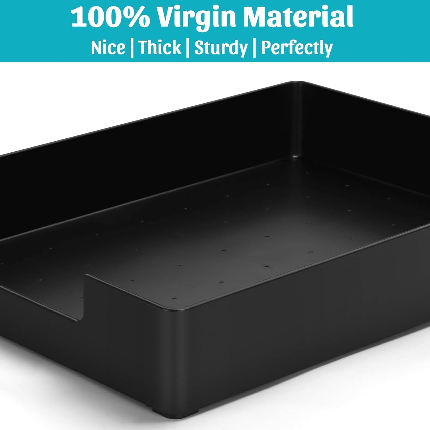 Letter-Size Tray Desk Letter Tray Paper Tray, Sturdy Heavy-Duty Plastic Printer Paper Tray, Single-Tier Stackable File Storage Organizer for Office Home (1, Black)