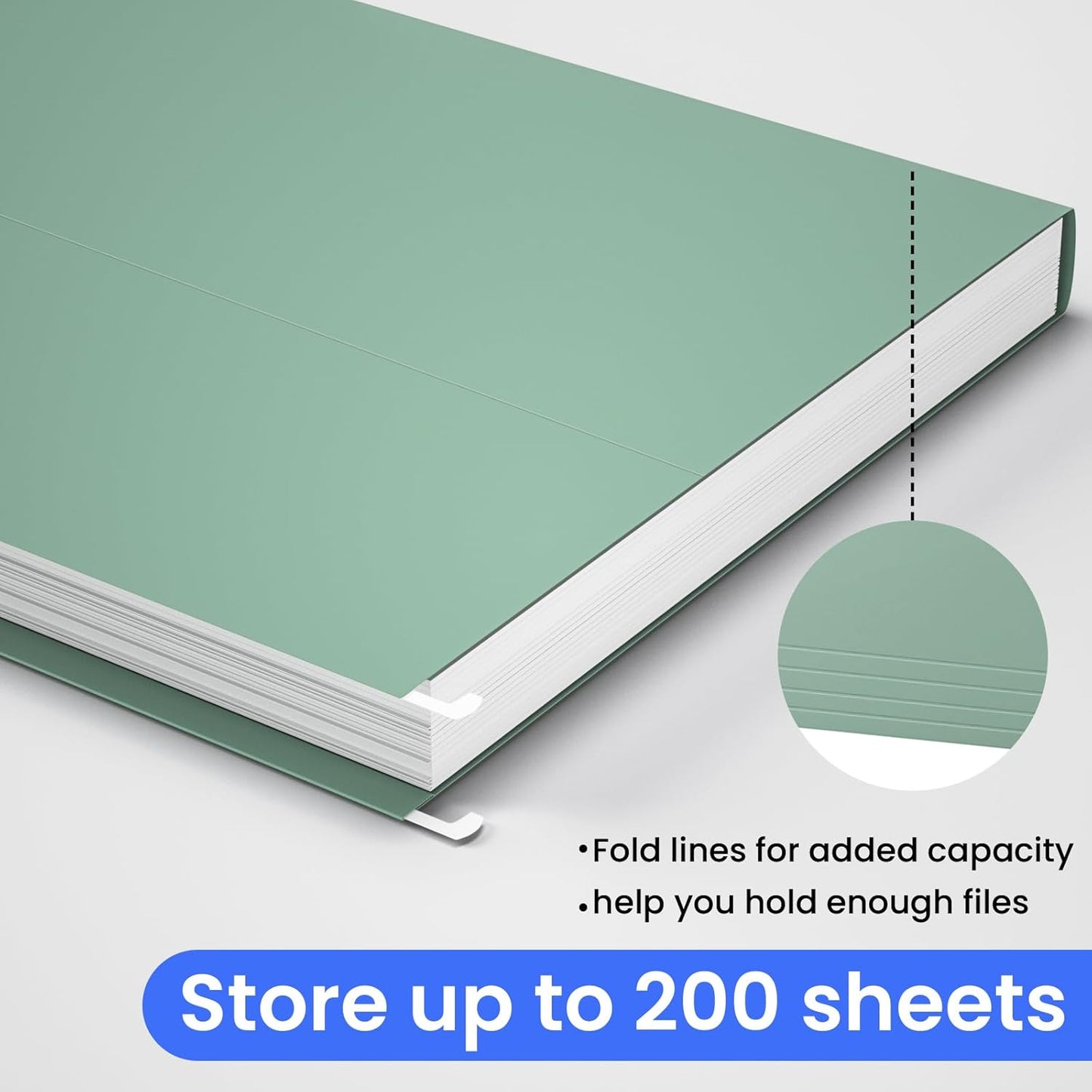 Hanging File Folders Letter Size, 25 Pack File Organizer Folders, 1/5-Cut Tabs With Hanging File Folder Framer, Heavy Duty 2 Inch Expansion, Stay Organized for Your Home and Office Bulk File.