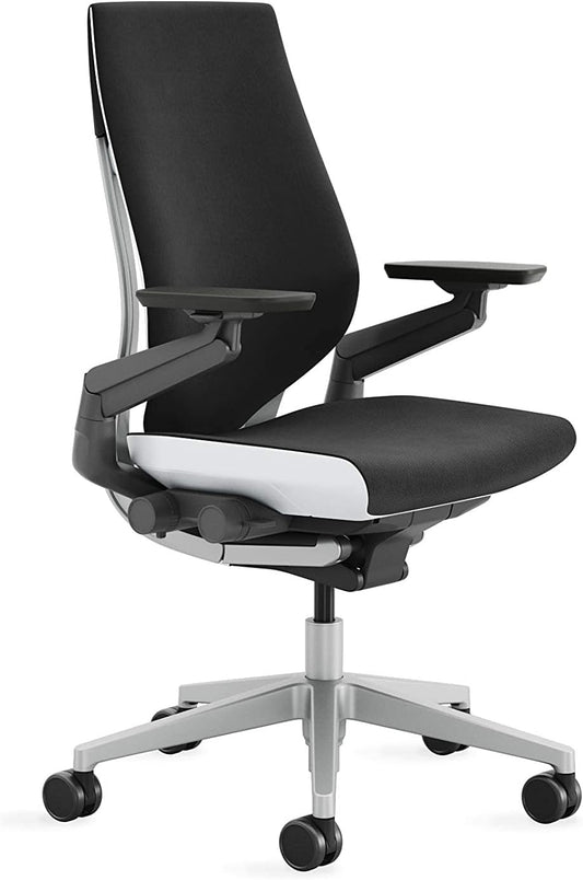 Steelcase Gesture Office Chair - Ergonomic Work Chair with Wheels for Carpet - Comfortable - Intuitive-to-Adjust for Desk - 360-Degree Arms - Licorice Fabric