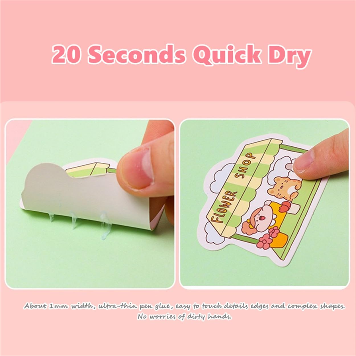 Scrapbook Quick Dry Crafting Glue Set, 6PCS Multi-color Spot Glue Pen for Papercrafts, Handmade Stationery, DIY Foil-Stamping, Back to School Supply, Year 6+