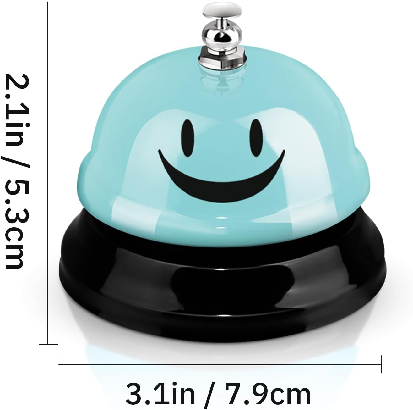 Hotop 3 Pcs Desk Bell for Service Funny Front Desk Smile Face Metal Ringer Call Bell for Kitchen Hotel Restaurant Classroom(Smile Face,Macaron Pink, Blue, Purple)