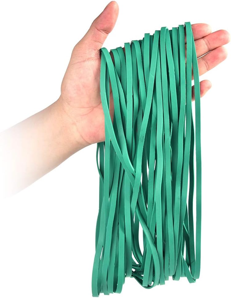 Coopay 12 Inches Extra Large Rubber Bands, 30 Pieces Heavy Duty Trash Can Band Bulk, Strong Elastic for Office Supply School Home, Garbage Cans, File Folders (Green)