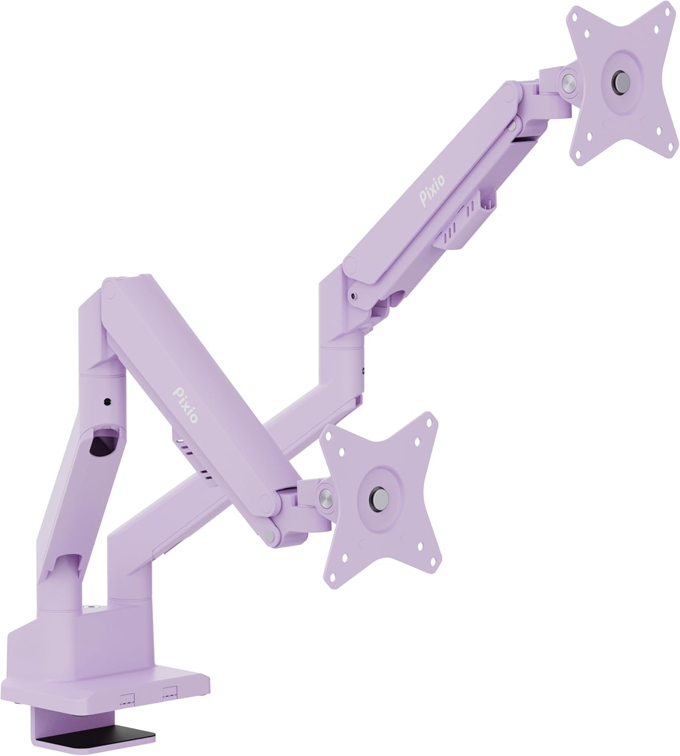 Pixio PS1D Wave Purple Dual Monitor Arm Stand Desk Mount - Fits up to 32 inches Monitors and up to 19.8lbs. VESA Compatibility and Integrated Cable Management